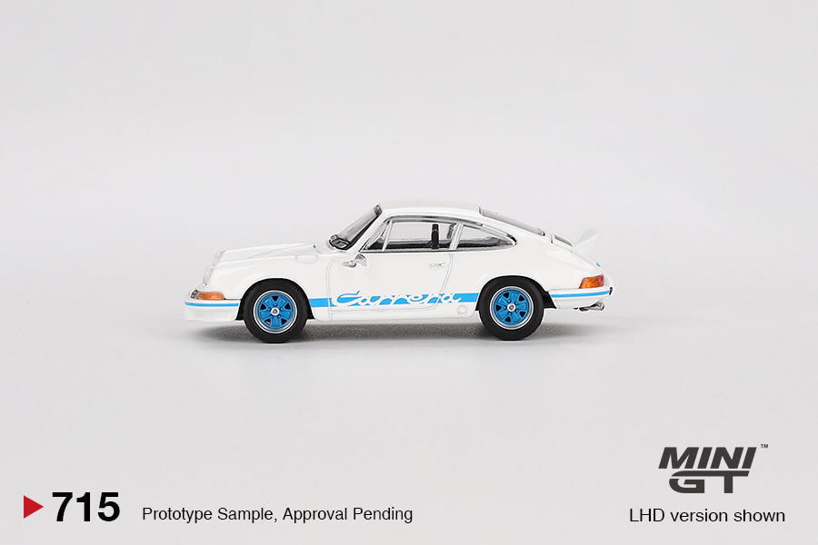 Mini GT 1:64 Porsche 911 Carrera RS 2.7 - White with Blue Livery