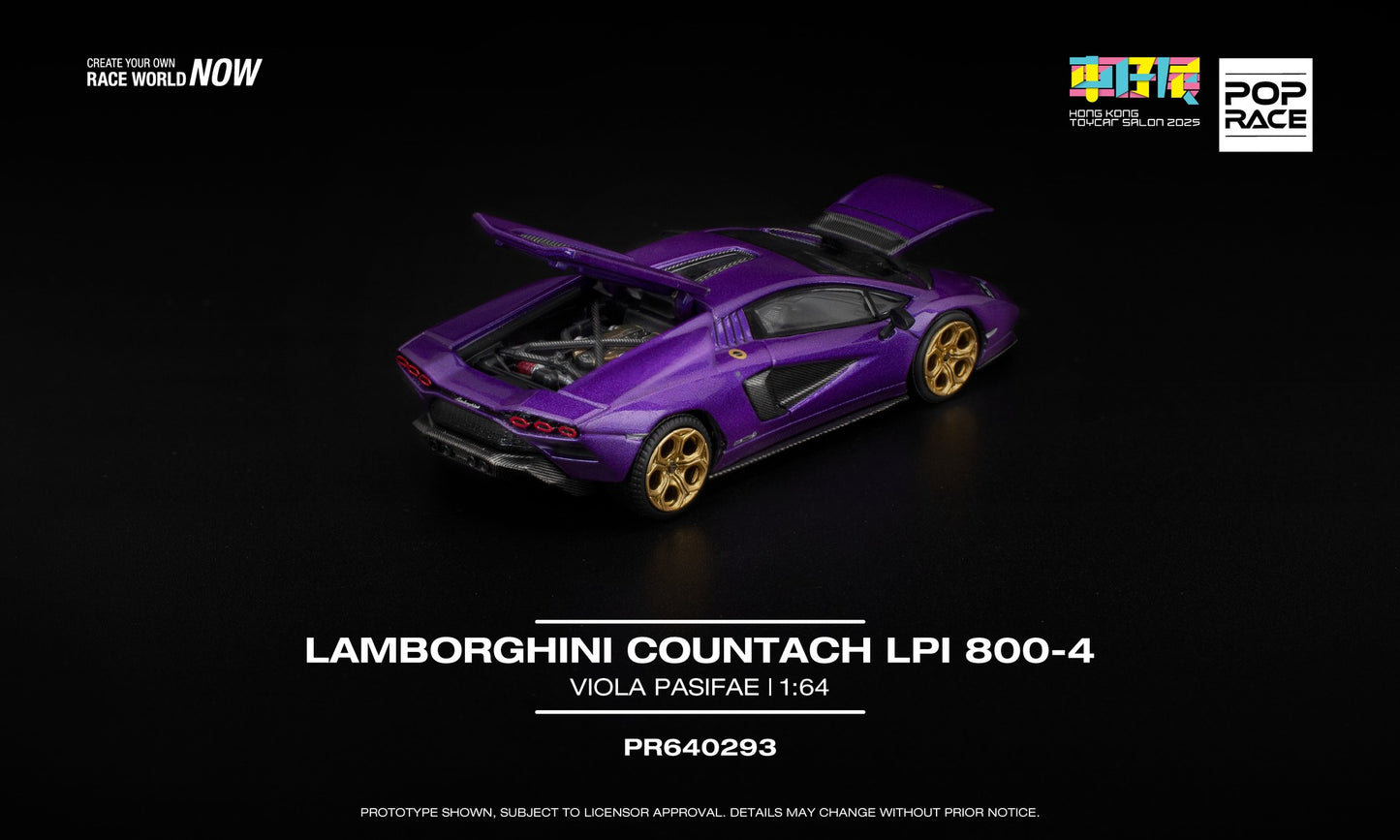 Pop Race 1/64 Lamborghini Countach LPI 800-4 Special Edition in Shimmery Viola Pasifae Hong Kong Toycar Salon 2025