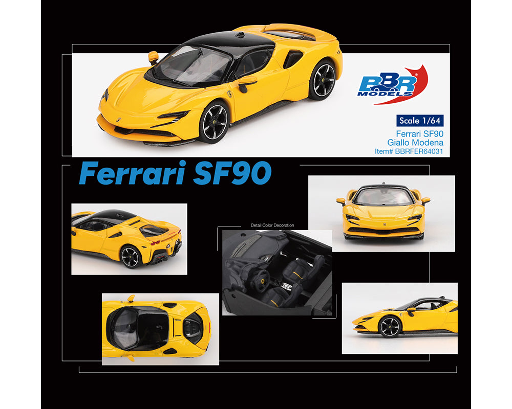BBR Models 1:64 Ferrari SF90 Limited Edition - Giallo Modena Yellow