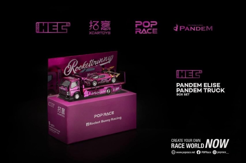 (LIMIT 1) Pop Race 1:64 Pandem Elise and Fuso Truck Set HEC 2026 - Purple