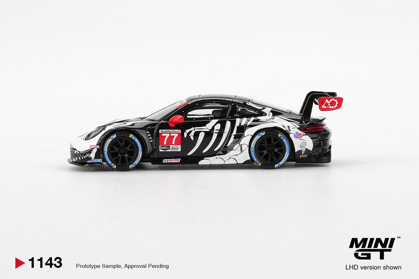 (LIMIT 2) Mini GT 1:64 Porsche 911 GT3 R #77 AO Racing 2025 IMSA Petit Le Mans "Skelly Rexy"