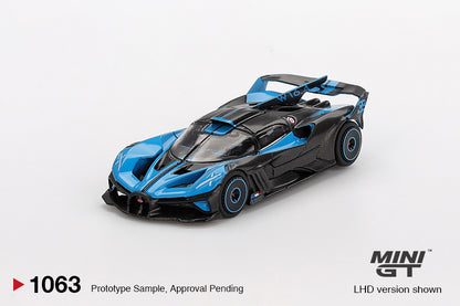 Mini GT 1:64 Bugatti Bolide Presentation - Black Blue