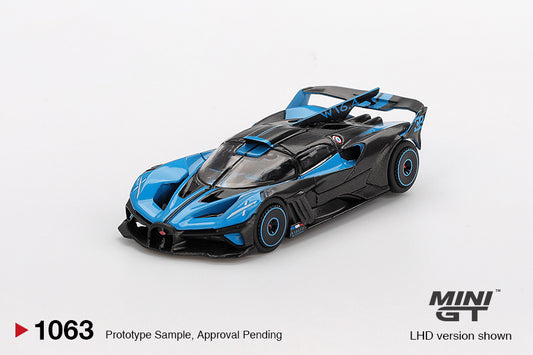 Mini GT 1:64 Bugatti Bolide Presentation - Black Blue
