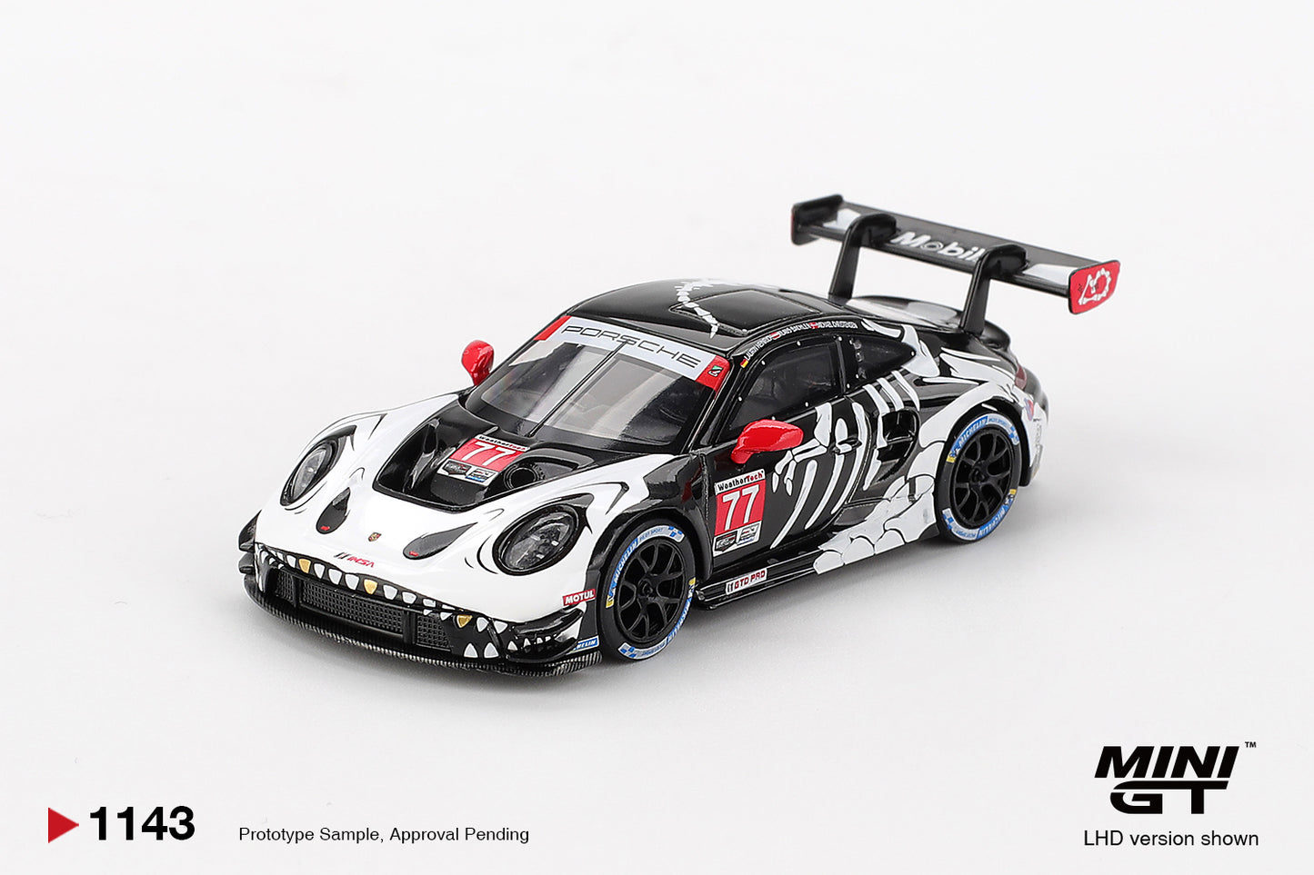 (LIMIT 2) Mini GT 1:64 Porsche 911 GT3 R #77 AO Racing 2025 IMSA Petit Le Mans "Skelly Rexy"