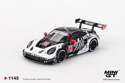 (LIMIT 2) Mini GT 1:64 Porsche 911 GT3 R #77 AO Racing 2025 IMSA Petit Le Mans "Skelly Rexy"