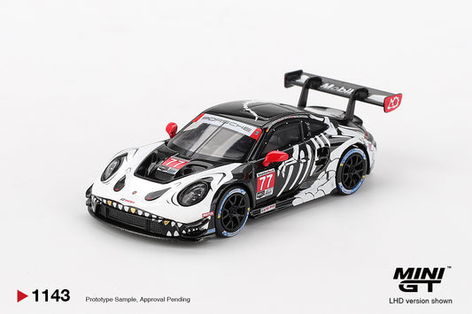 (LIMIT 2) Mini GT 1:64 Porsche 911 GT3 R #77 AO Racing 2025 IMSA Petit Le Mans "Skelly Rexy"
