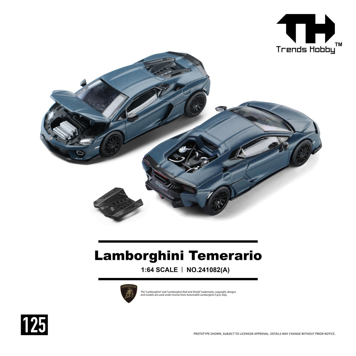 Trends Hobby 1:64 Lamborghini Temerario - Matte Blue