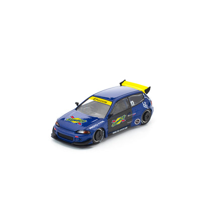 Pop Race 1:64 Pandem Civic EG6 - Blue/Black