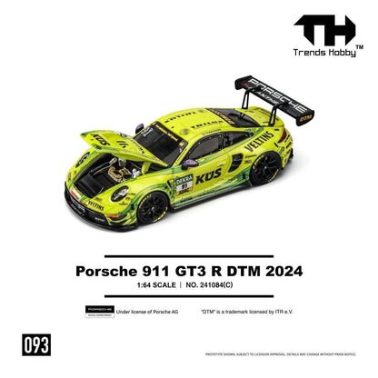 Trends Hobby 1:64 Porsche 911 GT3 R DTM 2024 - Yellow