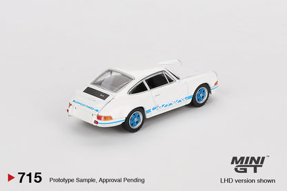 Mini GT 1:64 Porsche 911 Carrera RS 2.7 - White with Blue Livery