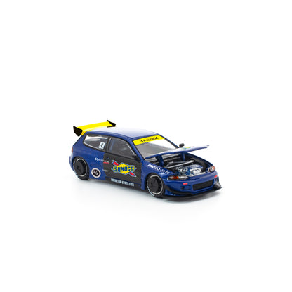 Pop Race 1:64 Pandem Civic EG6 - Blue/Black