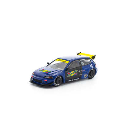 Pop Race 1:64 Pandem Civic EG6 - Blue/Black