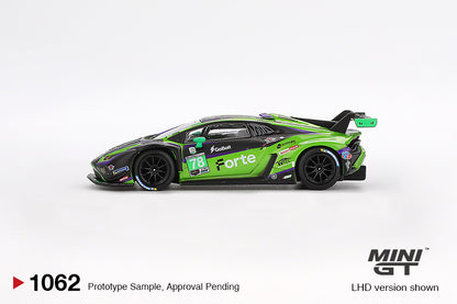 (LIMIT 2) Mini GT 1:64 Lamborghini Huracán-GT3-EVO2 #78 Forte Racing 2024 IMSA Daytona 24-Hrs