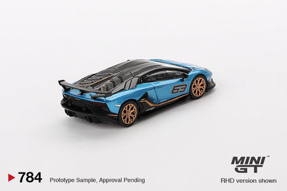 Mini GT 1:64 Lamborghini Aventador SVJ 63 - Blu Aegir