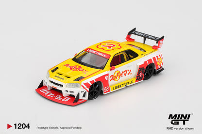Mini GT 1:64 Nissan LB-ER34 Super Silhouette Skyline Suppaiman Okinawa