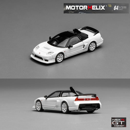 White Honda NSX-R on a gray background with 'MotorHelix' branding.