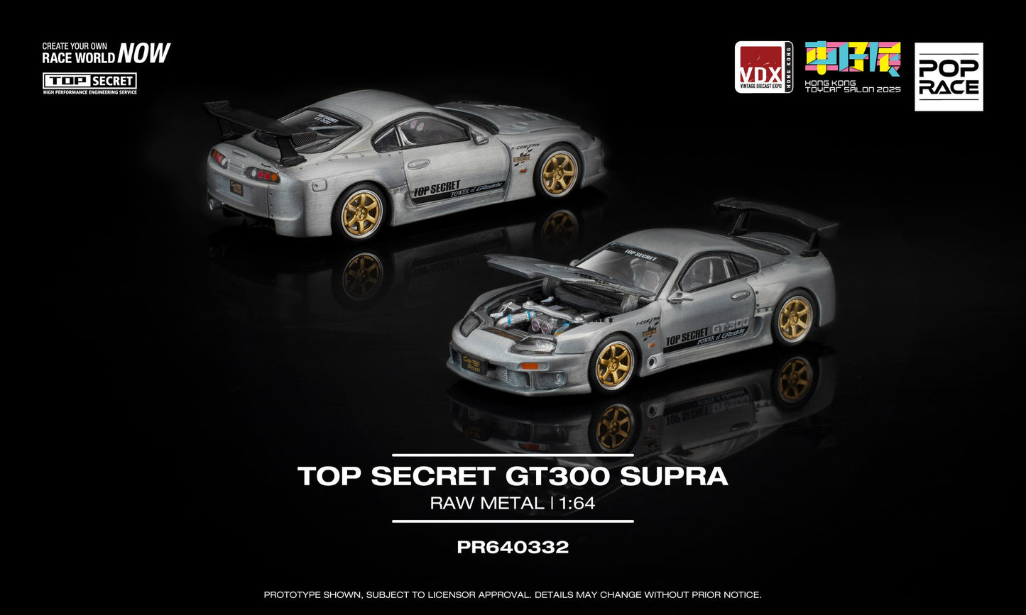 Pop Race 1/64 Top Secret GT300 Supra Raw Material HKTS x VDX 2025 Exclusive Event Model