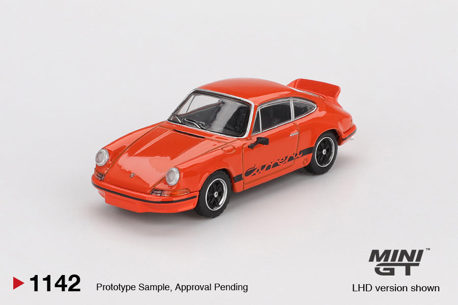 Mini GT 1:64 Porsche 911 Carrera RS 2.7 - Tangerine with Black Livery