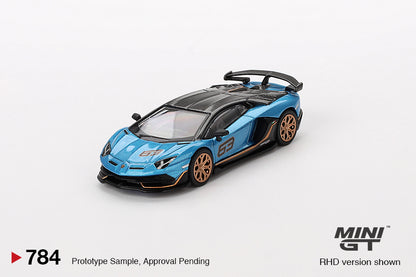 Mini GT 1:64 Lamborghini Aventador SVJ 63 - Blu Aegir