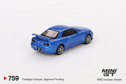 Mini GT 1:64 Nissan Skyline GT-R (R34) V-Spec Bayside Blue