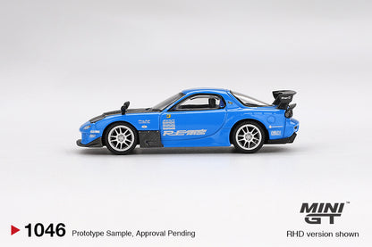 Mini GT 1:64 Mazda RX-7 RE-Amemiya 20B NA 3ROTOR-7 “Ama-san Go” - Blue