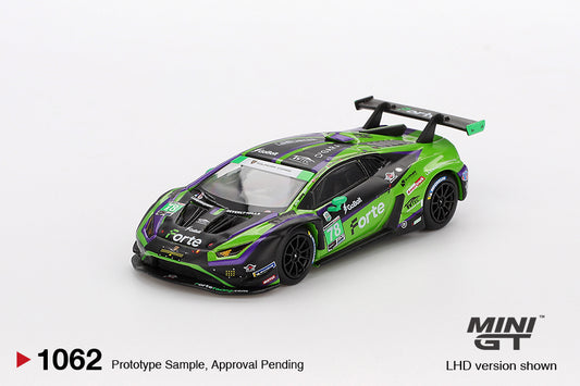 (LIMIT 2) Mini GT 1:64 Lamborghini Huracán-GT3-EVO2 #78 Forte Racing 2024 IMSA Daytona 24-Hrs