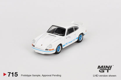 Mini GT 1:64 Porsche 911 Carrera RS 2.7 - White with Blue Livery