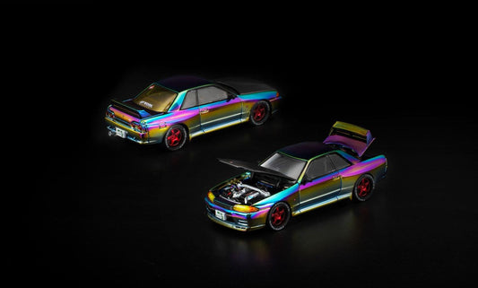 Pop Race 1:64 Nissan Skyline GT-R R32 Magic Chrome Vancouver Edition