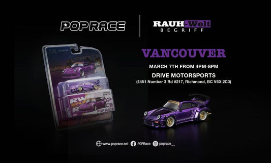 (LIMIT 1) Pop Race 1:64 Porsche RWB 930 Vancouver 2026 Edition - Purple Chrome