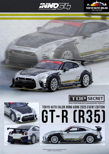 INNO64 1:64 Nissan Top Secret Skyline GTR BCNR33 AND GTR R35 Set Tokyo Auto Salon Hong Kong 2025