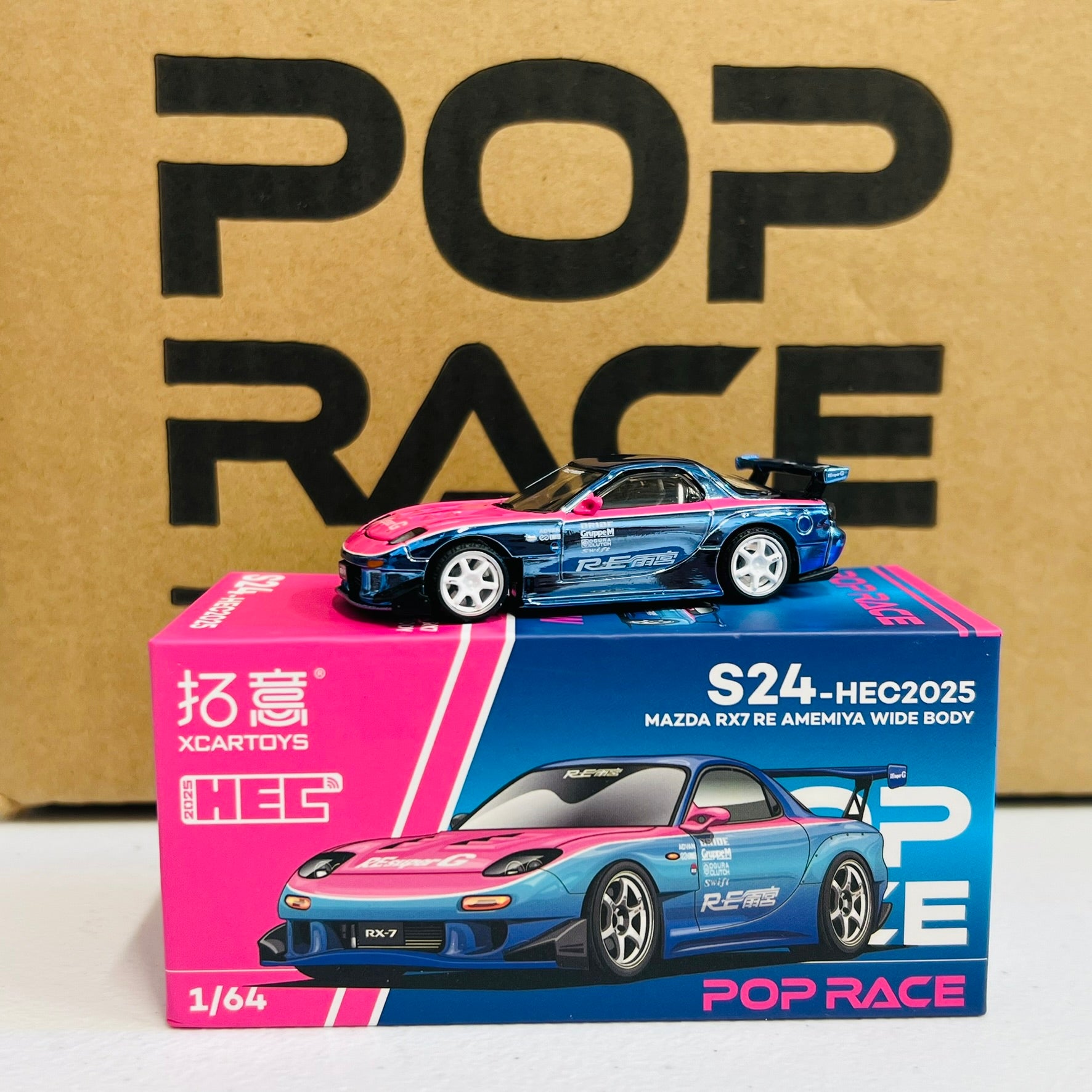 Pop Race 1:64 Mazda RX7 RE Amemiya Wide Body HEC 2025 – SPEED64