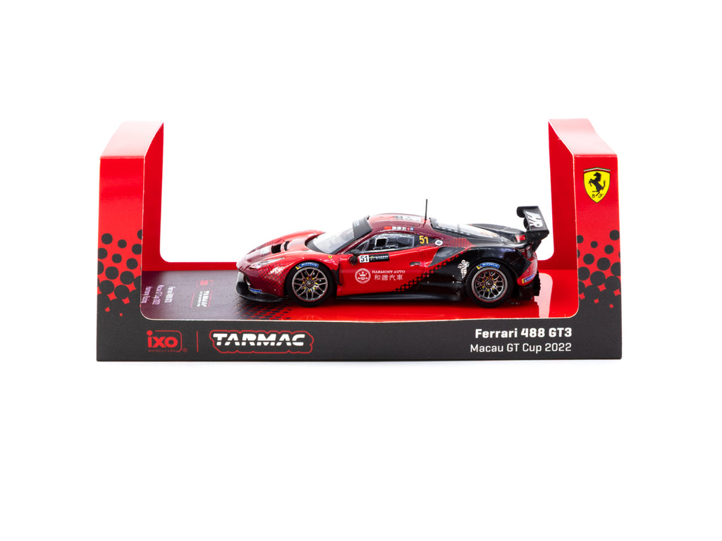 Tarmac Works X iXO Models 1:64 Ferrari 488 GT3 Macau GT Cup 2022 Harmony Racing #51 - HOBBY64
