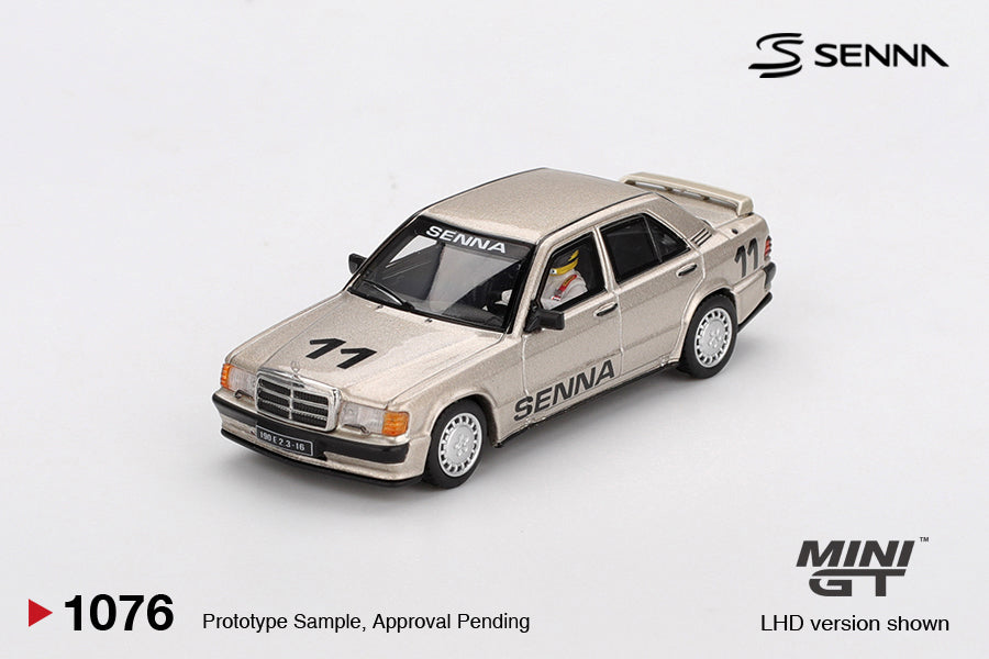 Mini GT 1:64 Mercedes-Benz 190 E 2.3-16 #11 Ayrton Senna 1984 Nürburgring Race of Champions w/ Figure