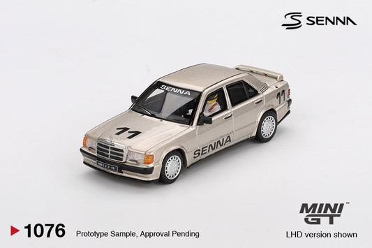 Mini GT 1:64 Mercedes-Benz 190 E 2.3-16 #11 Ayrton Senna 1984 Nürburgring Race of Champions w/ Figure