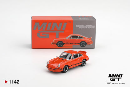 Mini GT 1:64 Porsche 911 Carrera RS 2.7 - Tangerine with Black Livery