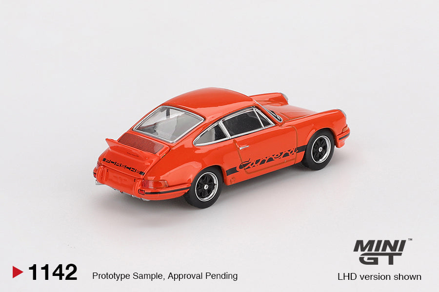 Mini GT 1:64 Porsche 911 Carrera RS 2.7 - Tangerine with Black Livery