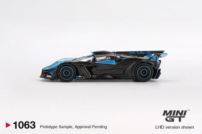 Mini GT 1:64 Bugatti Bolide Presentation - Black Blue