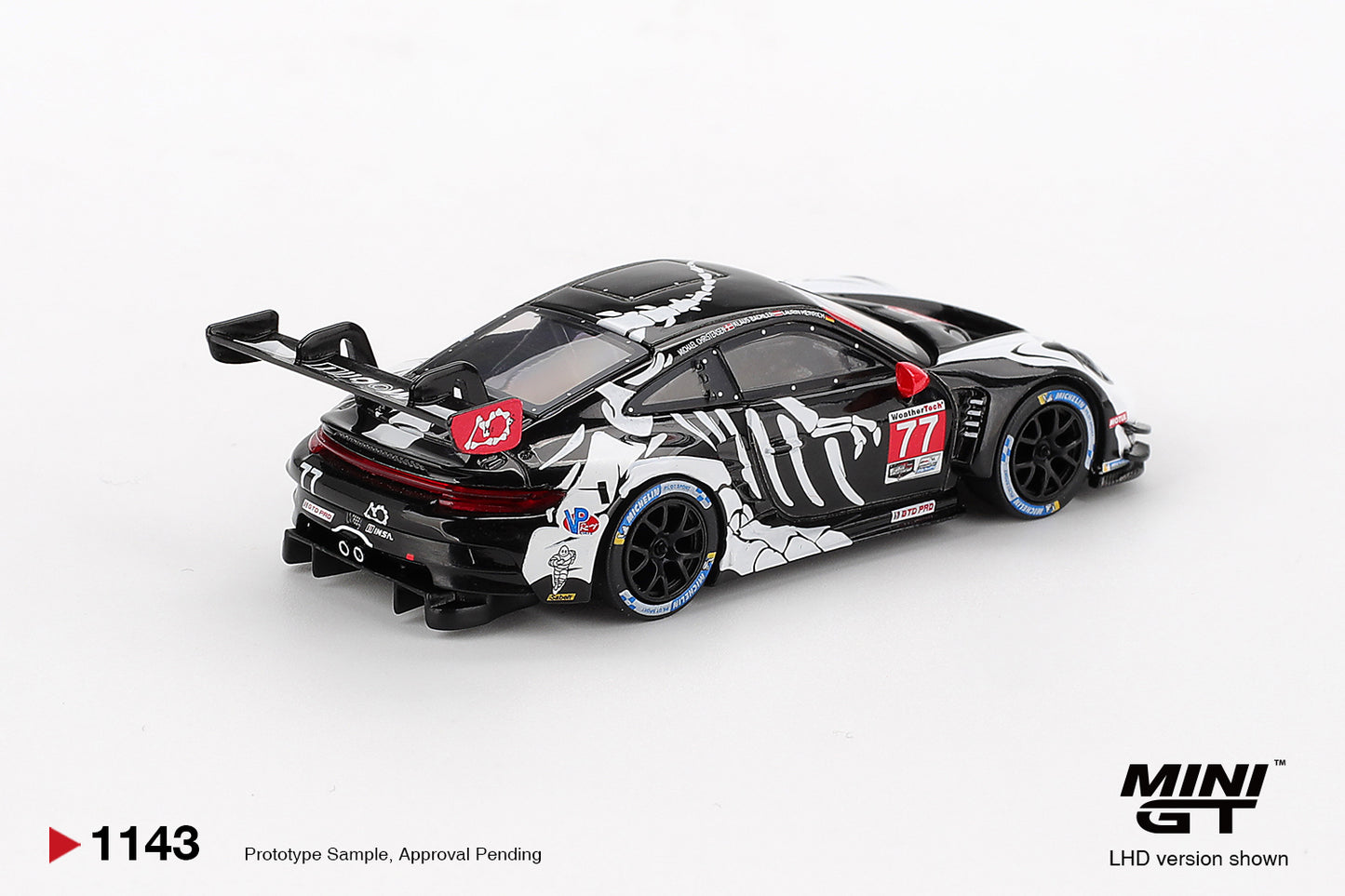 (LIMIT 2) Mini GT 1:64 Porsche 911 GT3 R #77 AO Racing 2025 IMSA Petit Le Mans "Skelly Rexy"