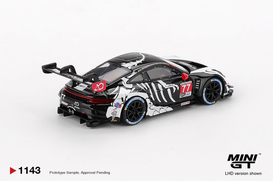 (LIMIT 2) Mini GT 1:64 Porsche 911 GT3 R #77 AO Racing 2025 IMSA Petit Le Mans "Skelly Rexy"