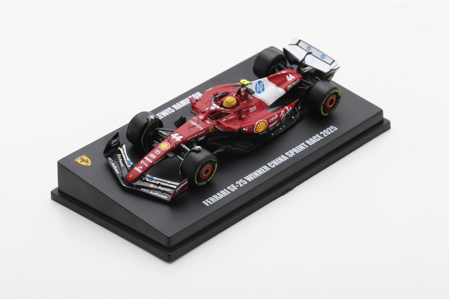 Looksmart 1:64 2025 Formula 1 Lewis Hamilton Ferrari SF-25 #44 China GP Sprint Winner Car Model