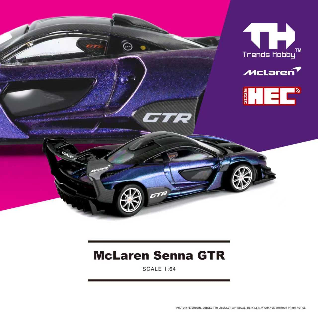 Trends Hobby 1:64 McLaren Senna GTR HEC/HCFC 2025 Limited Edition - Magic Purple