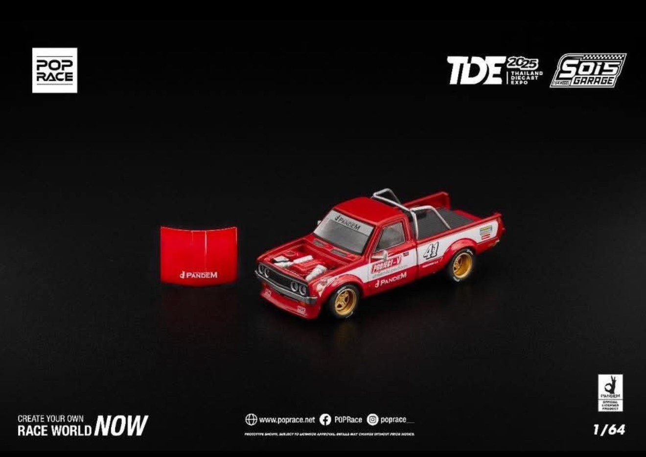 ポップレース 1/64 パンデム ダットサン 620 レッド Pop Race 1:64 Pandem Datsun 620 Red TDE 2025 Exclusive Event Model